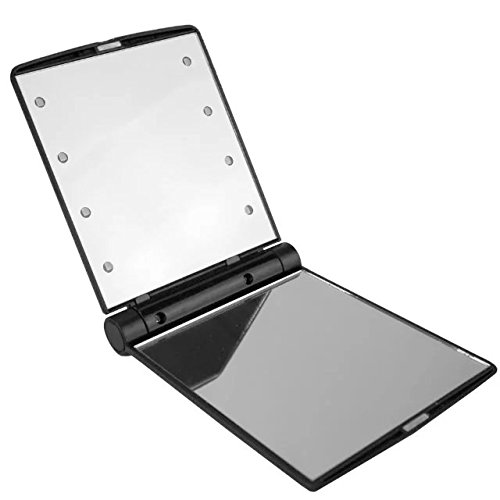 EYX Formula Fashion Girls 8 LED Makeup Mirror Desktop Mirror,Portable Folding Travel Mirror Compact Mirror for Face Beauty