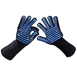 Yixin Fitness 932°F Grill Armor Extreme Heat Resistant BBQ Gloves, Silicone Hot Oven Mitts With Long Sleeve For Cooking, Grilling Meat, Baking Kitchen And Outdoor
