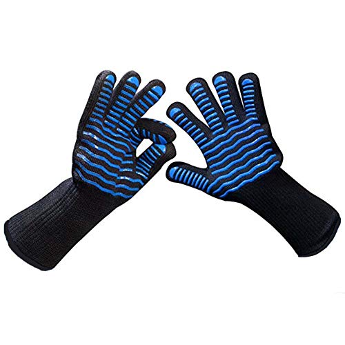 Yixin Fitness 932°F Grill Armor Extreme Heat Resistant BBQ Gloves, Silicone Hot Oven Mitts With Long Sleeve For Cooking, Grilling Meat, Baking Kitchen And Outdoor