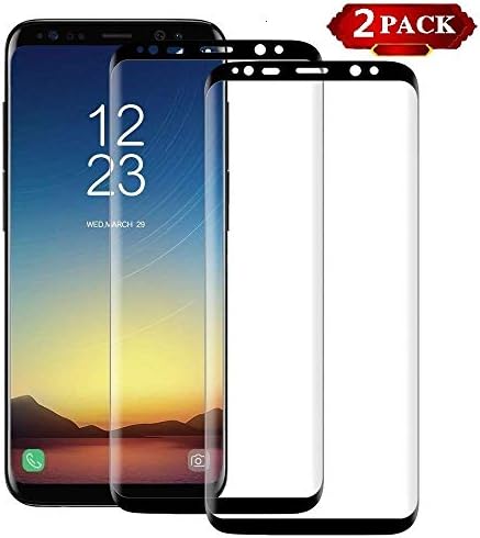 JookAir Samsung Galaxy S8 Plus [2 Pack] Screen Protector 3D Curved Tempered [Anti-Bubble][9H Hardness][HD Clear][Anti-Scratch][Case Friendly] Glass Screen Film for Samsung Galaxy S8 Black