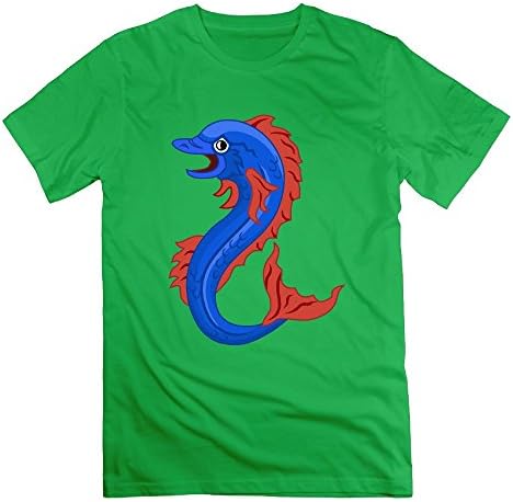Laid-Back Blue Fish T Shirt Crew Neck Short-Sleeve Cotton For Man