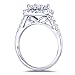 Princess and Round Diamond Engagement Ring 1 3/8 Carat (ctw) in 14k White Gold, Size 8, White Gold