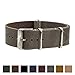 Benchmark Basics Grey 18mm Leather NATO Strap - Crazy Horse Oiled Leather Watch Band for Men & Women