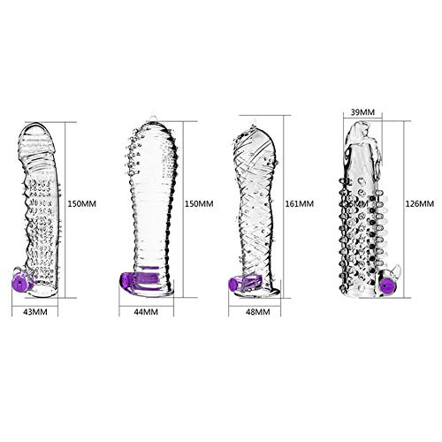 4Pcs/Set New Soft Silicone Reusable Spike Condom Toy Dotted Ribbed -no Sex Pill delay