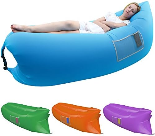 Original Inflatable Lounger, Nylon Fabric Light Weight Camping Mattres Sleeping Bag Large Bean Bag