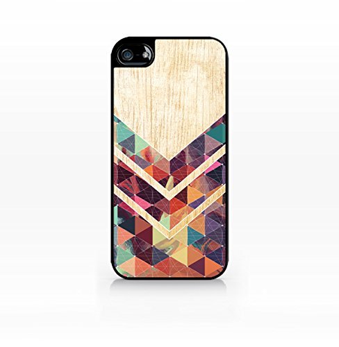 Wooden pattern, color block, wood print, geometry - Flat Back, iPhone 5C case, Hard Plastic Black case