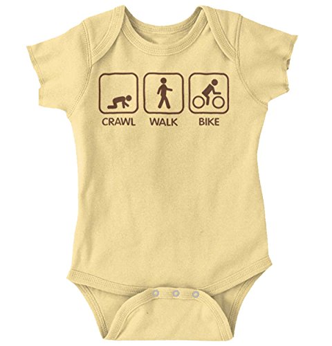 Crawl Walk Bike Cute Funny Biking Hobby Race Bicycle Baby Onesie Bodysuit