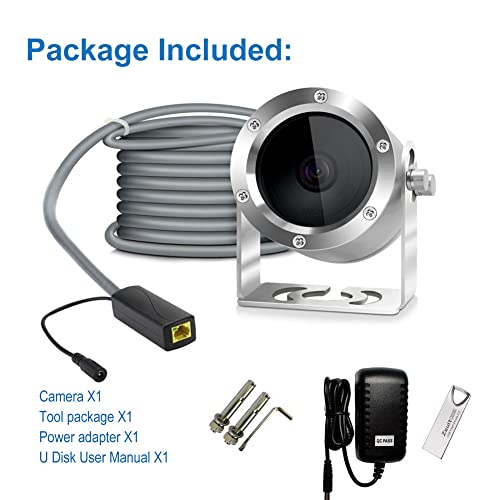 Underwater Camera, Aquarium Live Streaming Pond 5MP Camera with 32ft