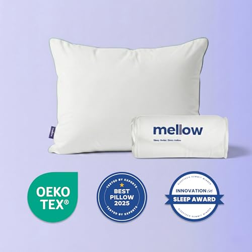 Mellow Hotel Pillow — King Size, Waterproof & Stain-Resistant Down-Alternative Bed Pillow, Hypoallergenic Oeko-TEX® Cover, Machine Washable, Stays Fluffy, Support for Side/Back/Stomach Sleepers
