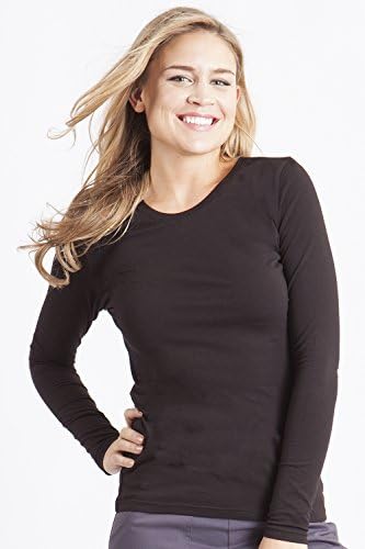 Healing Hands Scrubs "Melissa" 5047 Knit Long Sleeve Underscrub Tee Shirt- Black- XL