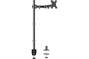 HUANUO Single Monitor Arm with 39 inch Extra-Tall Pole, Gaming Monitor Stand for 13–32 inch Screens and up to 38 inch Ultrawi