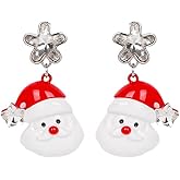 Sparkly Christmas Earrings for Women, Zirconia Santa Claus Studs, Red Christmas Hat Earring, Cute Crystal Holiday Earrings, Christmas Gifts for Her