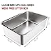 Yangbaga Stainless Steel Litter Box for Cat and Rabbit, Odor Control Litter Pan, Non Stick, Easy to Clean, Rust Proof, Large Size with High Sides and Non Slip Rubber Feets