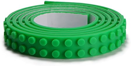 Building Block Tape, Fscool Self-adhesive Building Bricks Tape Rolls Silicone Base Plate for Lego Blocks, Mego Bloks, Kreo and More Toy Building Blocks (Green, 3.28ft)