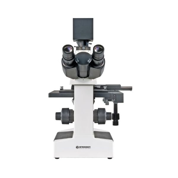 Bresser professionelles inverses, trinokulares Mikroskop Science IVM-401, 100x-400x Vergrößerung, planachr. Objektive, großer Kreuztisch für Objektträger oder Petrischalen, inkl. Kameratubus – Bild 4