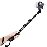 Kinrui Travel Essential 18-47inch Waterproof Selfie Stick Extendable Handheld Self-portrait Monopod For Go Pro Hero (Black)