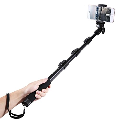 Kinrui Travel Essential 18-47inch Waterproof Selfie Stick Extendable Handheld Self-portrait Monopod For Go Pro Hero (Black)