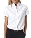 UltraClub Ladies' Classic Wrinkle-Resistant Short-Sleeve Oxford M WHITE
