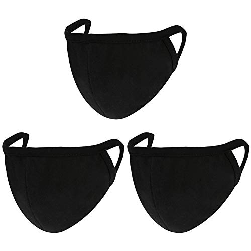 3 Pack Activated Carbon Anti Dust Face Mouth Mask, WITERY Anti Dust Mask Anti-Fog Mask Activated Carbon Earloop Mouth Mask Face Masks for Men Women (3 Pcs Black)