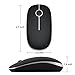 Jelly Comb 2.4G Slim Wireless Mouse with Nano Receiver, Less Noise, Portable Mobile Optical Mice for Notebook, PC, Laptop, Computer, MacBook MS001 (Black and Silver)