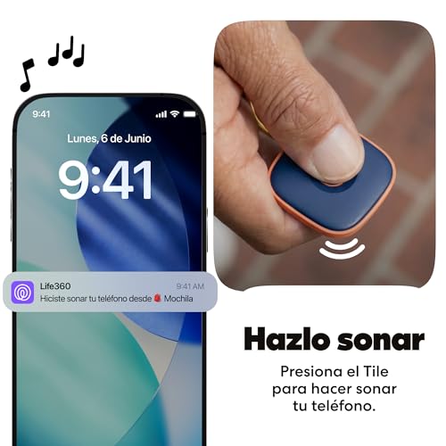 Tile - Localizador Bluetooth, localizador de Llaves y localizador de Objetos para Llaves, Bolsos y Mucho más.Compatible con iOS y Android. Paquete de 1 (Navy Blaze)