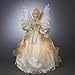 Kurt Adler 14-Inch Fiber Optic Ivory and Gold Animated Angel Treetop