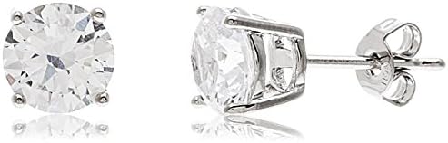 Annabella Lily 18K White Gold-Plated Swarovski Crystal 4-Prong Stud Earrings