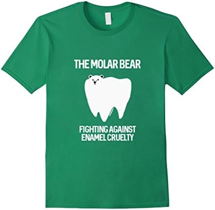 Men's The Molar Bear Fighting Against Enamel Cruelty Funny Dentist Medium Kelly Green