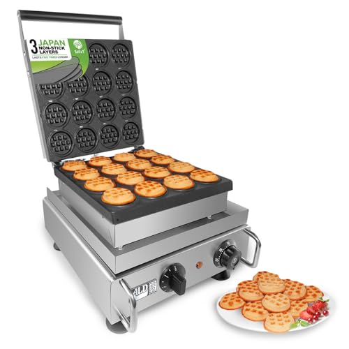 ALDKitchen Mini Dutch Pancake Maker | Poffertjes Making Machine | Stainless Steel | Nonstick | 110V (16 Pcs)