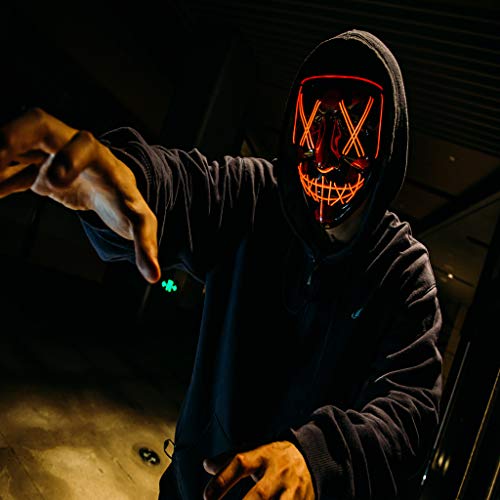 Halloween Masks for AdultsLed Purge Mask Light Up MaskHalloween Mask Led Mask Scary Halloween Mask for Halloween