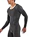 Skins Men's RY400 Compression Long Sleeve Recovery Top, Graphite/Blue, Large