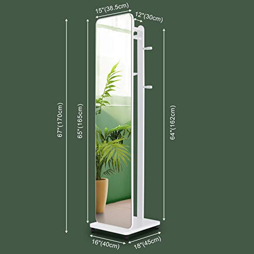 OUTDOOR DOIT Full Length Dressing Mirror with Clothes Valet Stand
