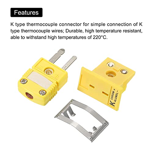 MECCANIXITY Mini K Type Thermocouple Wire Connectors Male Plug With