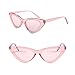 Davachi Cat Eye Clout Goggles Sunglasses Vintage Mod Style Retro Kurt Cobain Cateye Set White, Pink, Black