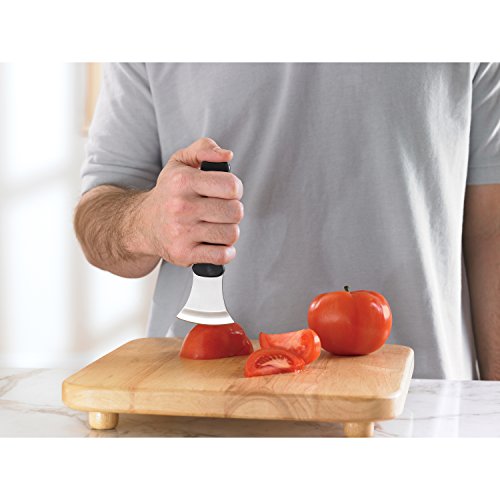 DMI Verti-Grip Curved Cutting Kitchen and Dinner Knife for Individuals with Limited Hand Strength, Stainless Steel Blade