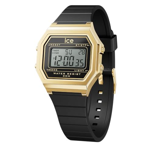 - Ice Digit Retro Black Gold - Reloj Negro para Mujer con Correa de Polyamide - 022064 (Small)