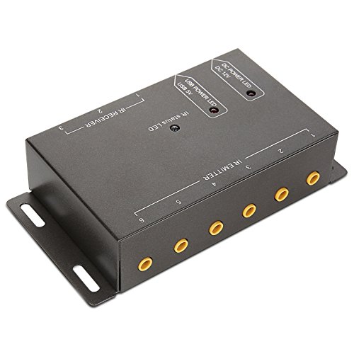 Amanka Infrared (IR) Remote Control Repeater Remote Control Extender Kit to Control up to 8 Hidden A/V Devices (Black)