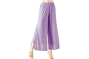 Angcoco Women's Double Layered Stretch Chiffon Dance Training Pants
