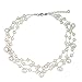 NOVICA Artisan Cultured Freshwater Pearl Choker Necklace | Handmade Stainless Steel Choker | Jewelry for Women from Thailand 'Moonlight Glow'