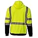 New York Hi-Viz Workwear H8312 Men's ANSI Class 3 High Visibility Class 3 Sweatshirt, Hooded Pullover, Knit Lining, Black Bottom (Lime, XX-Large)