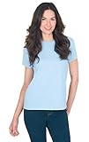 Blue Cotton Jersey Short sleeve Tee Shirt for Women