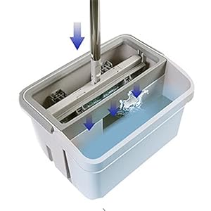 LiChaoWen Emmer voor Squeeze Water Glue Cotton Mop Free Hand Wash Lave MOP Cubiet Set Lazy Mop Combinatie (Kleur: Wit…