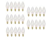Replacement Light Bulbs for Electric Candle Lamps - 7 Watt, Clear, Pack of 25 Bulbs