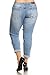 CL Womens Plus Size Blue Denim Stretch Crop Ripped Jeans Skinny Distressed Pants