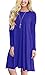 GRECERELLE Womens Long Sleeve Casual Loose T-Shirt Dress Royal Blue-L