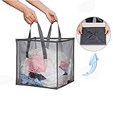 Mesh Popup Laundry Hamper with Handles,Portable Durable Collapsible Storage Easy Open. Folding Pop-Up Clothes Hampers Basket Foldable Great for The...