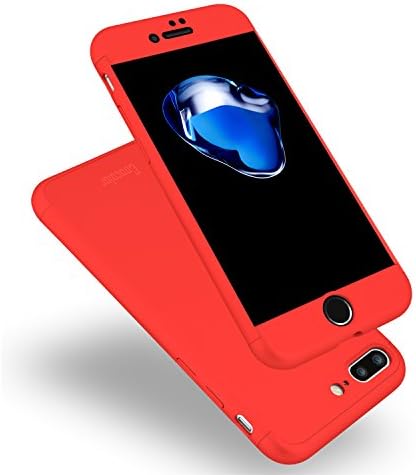 iPhone 7 Plus Case, Coocolor Knight Series Double Dip Case [Hard] Shockproof Hybrid PC 360° Full Protection For iphone 7 Plus-Red