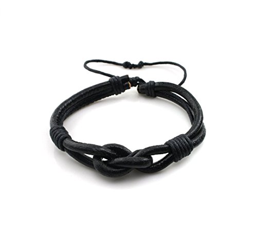 Most Beloved Handmade Countryside Style Genuine Real Leather Braid Infinity Lock Bracelet