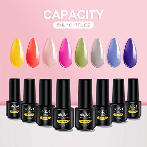 ab gel Autumn Winter Gel Nail Polish Set - 8 Colors Nude Series UV LED Soak Off Gel Polish Kit - Thumbnail 3