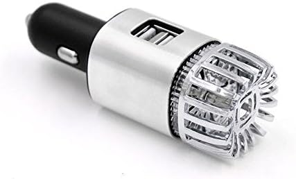 O-Pure 2 in 1 Car Air Purifier Ionizer With Dual USB 2.1 Outlets Release 5.6 Million Negative Ions for Rmoving Dust, Pollen, Smoke and Bad Odors
